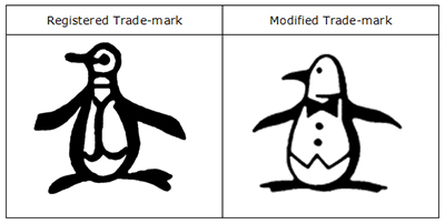 Penguin mark, registered versus modified