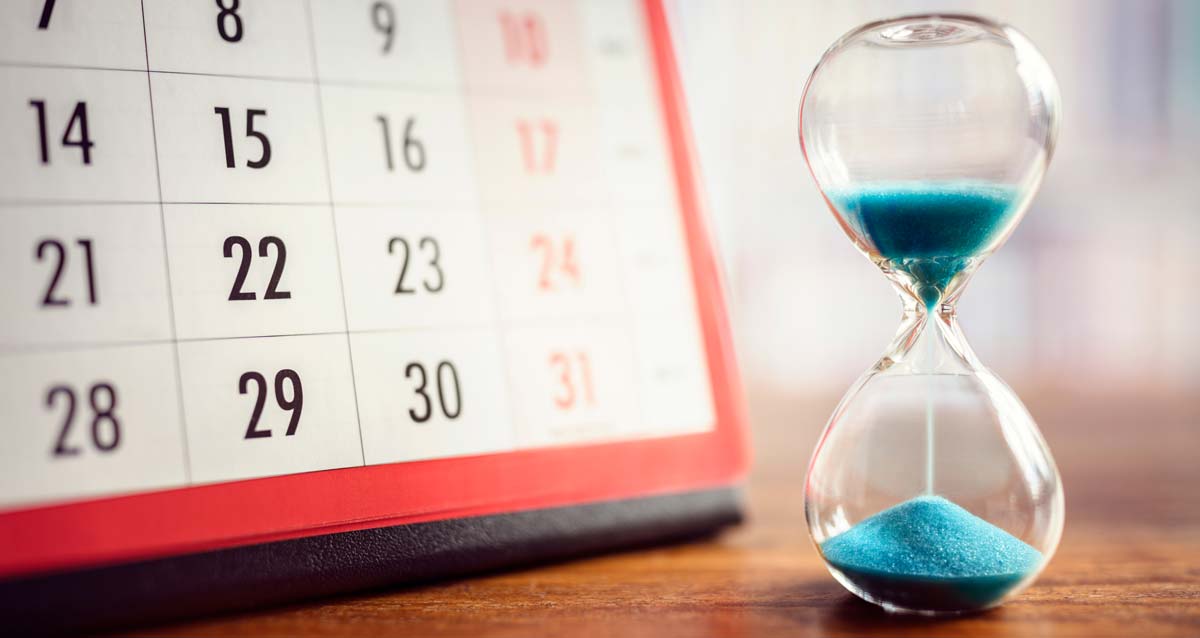 Photo: A calendar next to hour glass counting down to a cease and desist response deadline