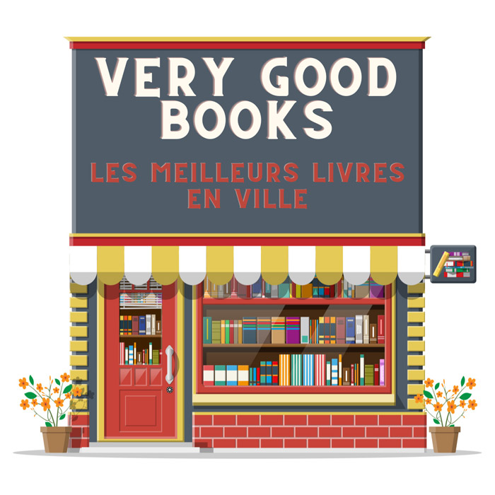 un slogan ayant le même objectif (soit le slogan « Les meilleurs livres en ville! » dans le présent exemple)