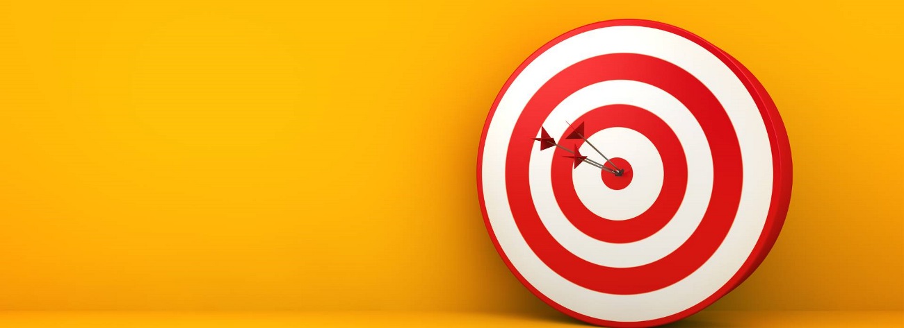 Bullseye on yellow background