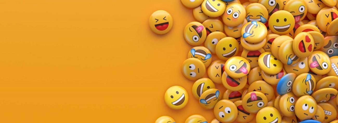 different emojis on a yellow background
