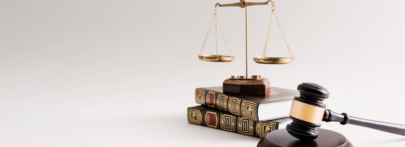 Law Concept with Wooden Gavel and Scale
