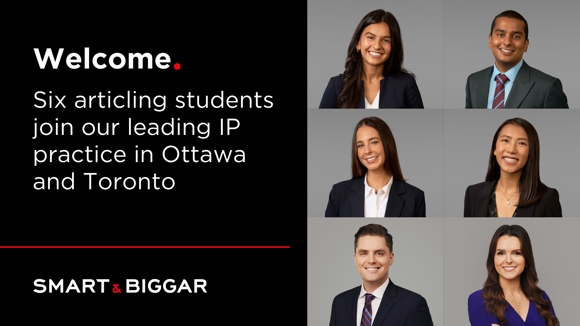 Smart & Biggar six articling students in Ottawa and Toronto