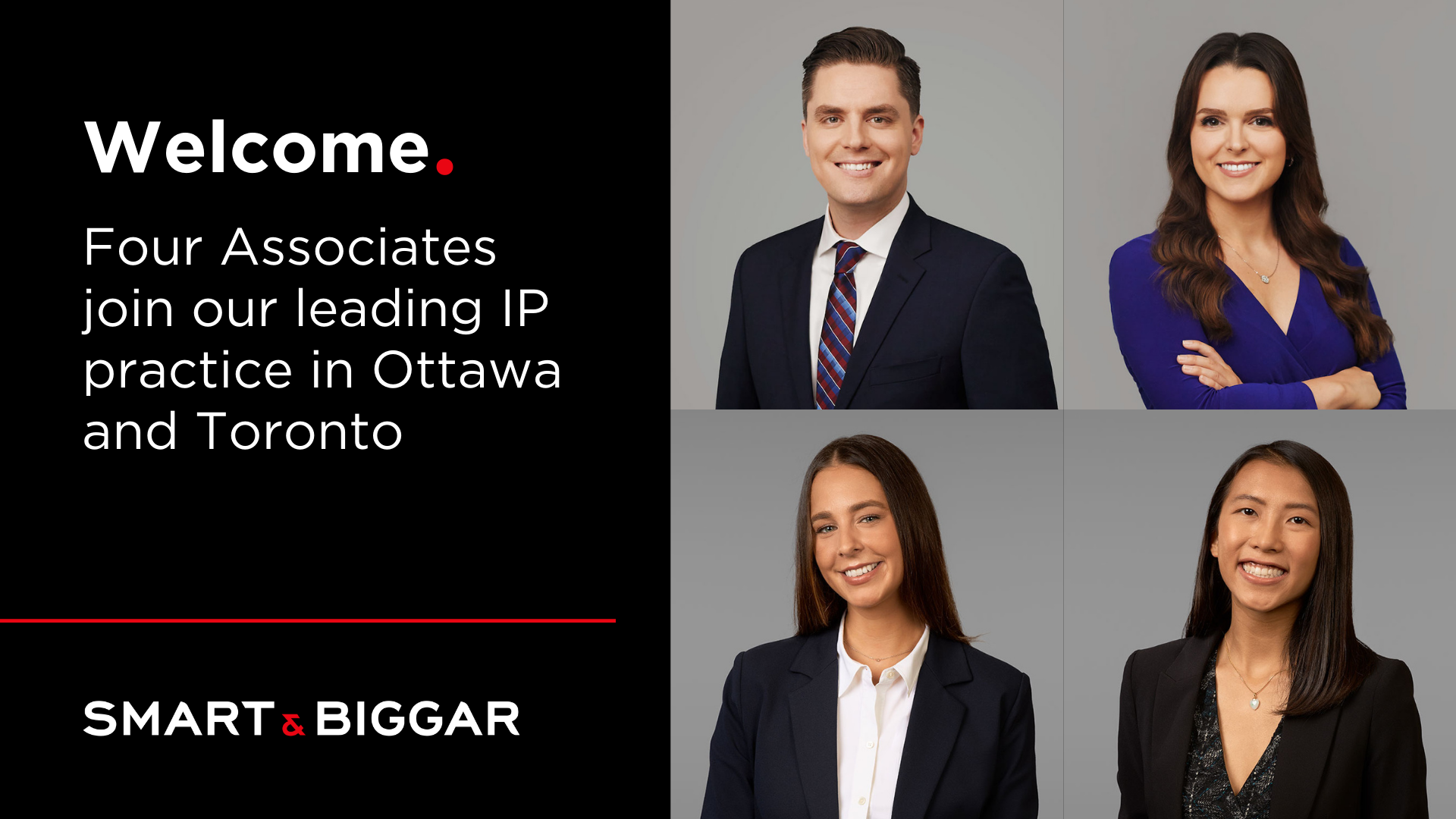 Smart & Biggar welcomes four new Associates in Ottawa and Toronto
